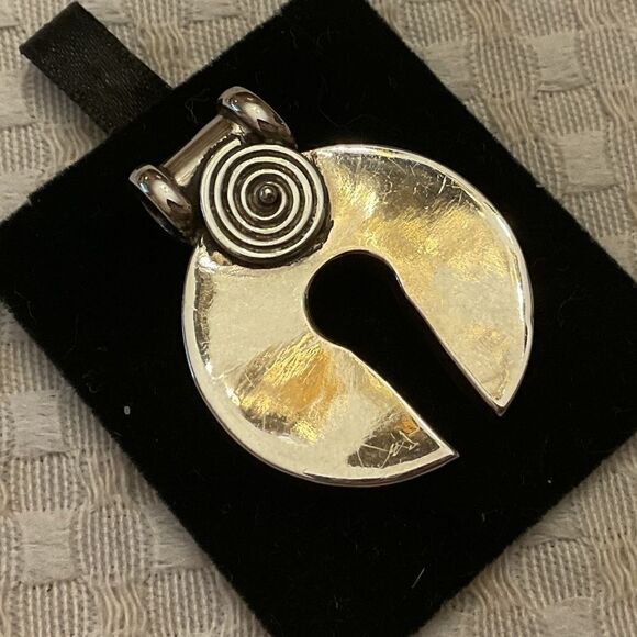 STERLING SILVER 925 ANCIENT GREEK DESIGN SOLID PENDANT - Picture 4 of 11